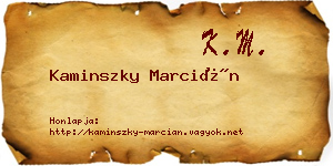 Kaminszky Marcián névjegykártya